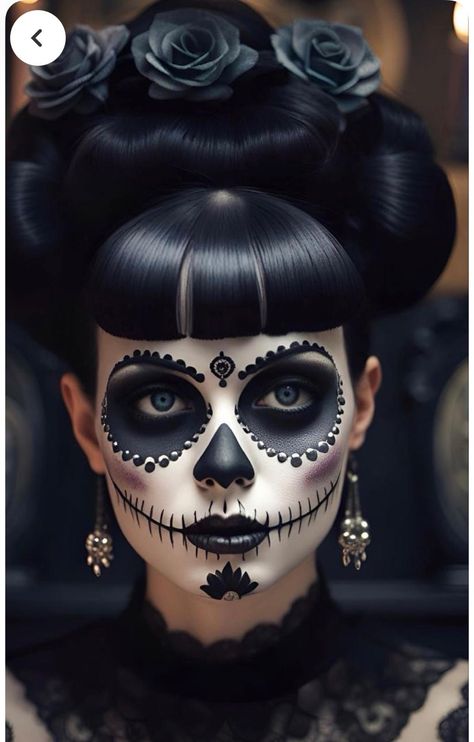 Candy Skull Makeup, Halloween Makeup Ideas For Women, Halloween Makeup Sugar Skull, Day Of The Dead Mask, Halloween Digital Art, Sugar Skull Artwork, Dead Makeup, Halloween Makeup Diy, Halloween Makeup Ideas