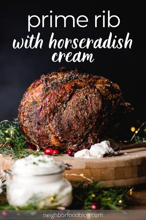 Salt Crusted Prime Rib Roast Recipe, Easy Prime Rib Roast Recipe, Horseradish Crusted Prime Rib, Prime Rib Horseradish Sauce, Prime Rib Roast Horseradish Sauce, Easy Prime Rib, Herb Crusted Prime Rib, Natasha’s Kitchen Prime Rib, Crusted Prime Rib