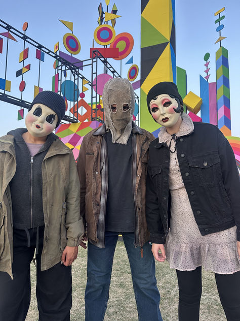 The Strangers were spotted at Coachella over the weekend.  THE STRANGERS - Chapter 1 will be available in theaters on May 17, 2024.  #TheStrangersMovie Chapter 1 Strangers Halloween Costume, The Strangers Halloween Costume, The Strangers Costume, The Strangers Chapter 1, Horror Movies Costumes, Scare Actor, Pin Up Girl Costume, Horror Movie Costumes, Comfort Movie