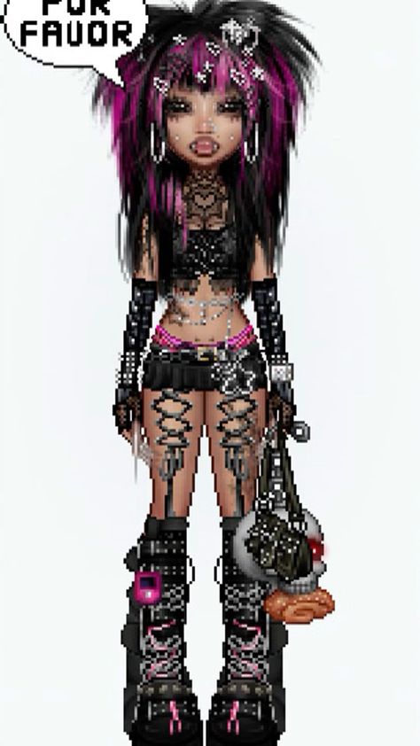 ♡ Emo Grunge Outfits, Rave Outfits Diy, Maisie Core, Dress Makeover, Rave Dress, Knit Toys, Doll Things, Bratz Inspired Outfits, Scene Outfits