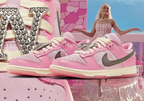 "Barbie" Nike Dunk Low FN8927-621 Release Date | SneakerNews.com Pink Barbie Dunks, Barbie Dunks, All Pink Outfit, Davidson College, Jordan 4 Bred, Black Siren, Jordan 13 Black, Nike Snkrs, Lace Accessories