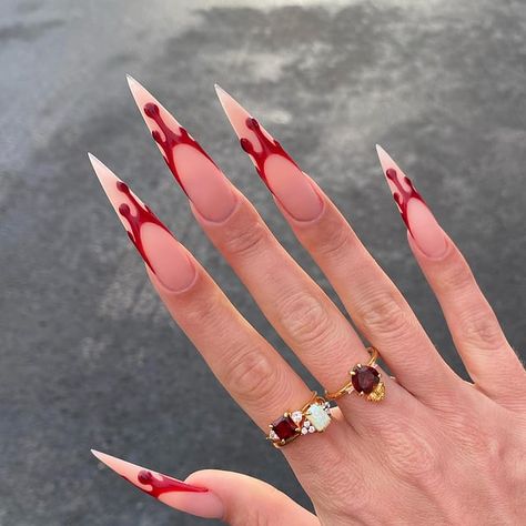 Acrylic Nails Stiletto, Sharp Nails, Drip Nails, Plaid Nails, Long Nail Designs, Halloween Nail Designs, Nail Length, Dream Nails, Artificial Nails