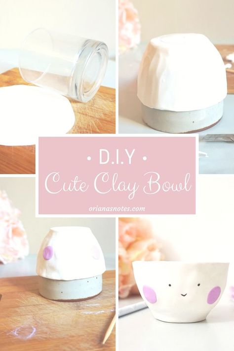 Cute Clay Bowl DIY on my blog !  Using FIMO polymer clay ✨ Cute Clay Bowl, Clay Bowl Diy, Polymer Clay Bowl, Clay Moulding, Diy Bowl, Fimo Polymer Clay, Clay Things, Clay Bowl, Kids Holiday