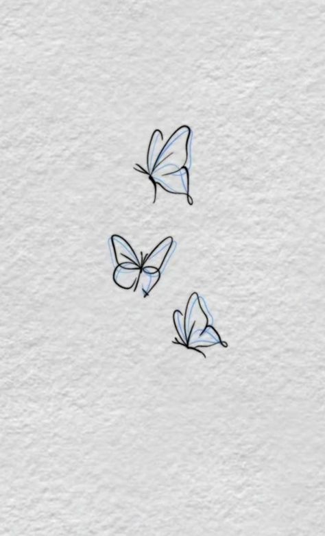 Bff Fine Line Tattoo, Trio Tattoo Ideas Minimalist, Under Noon Tattoo, Simple Elegant Tattoos For Women, Women Tattoo Ideas Meaningful, In A World Of My Own Tattoo, Significant Other Tattoos, Transformation Tattoo Ideas, 3 Small Butterflies Tattoo