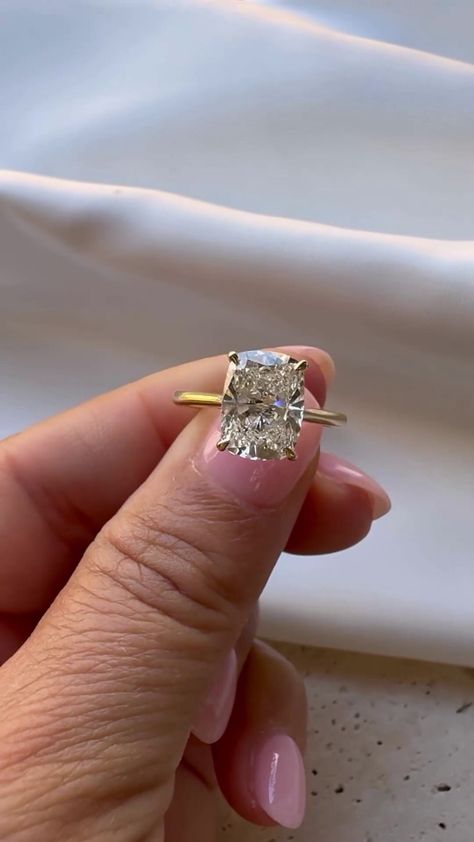 3 CT Elongated Cushion Cut Solitaire Ring, Cushion Cut Wedding Ring, Handmade 18K Gold Jewelry, 2 MM Solitaire Band, Trends Setter Welcome To My Shop, Great to Know You All Here. 💍 𝐑𝐢𝐧𝐠 𝐃𝐞𝐭𝐚𝐢𝐥𝐬  🔹 𝐌𝐞𝐭𝐚𝐥 𝐎𝐩𝐭𝐢𝐨𝐧𝐬:925 Sterling Silver 10 Carat/14 Carat/18 Carat Gold (Can be made in yellow/rose/white gold) 🔹 𝐒𝐭𝐨𝐧𝐞 𝐂𝐡𝐨𝐢𝐜𝐞: Moissanite  🔹 𝐒𝐭𝐨𝐧𝐞 𝐒𝐡𝐚𝐩𝐞: Elongated Cushion 🔹 𝐒𝐭𝐨𝐧𝐞 𝐒𝐢𝐳𝐞:3 CT 🔹 𝐁𝐚𝐧𝐝 𝐒𝐡𝐚𝐧𝐤 𝐏𝐫𝐨𝐟𝐢𝐥𝐞: Designer  🔹 𝐁𝐚𝐧𝐝 Elongated Cushion Engagement Ring Thick Gold Band, Cushion Engagement Ring Silver, Cushion Cut Wedding Ring, Elongated Cushion Engagement Ring, Engagement Ring Cushion Cut, Cushion Cut Wedding Rings, Cushion Cut Moissanite Engagement Ring, Engagement Ring Cushion, Moissanite Engagement Ring Cushion Cut