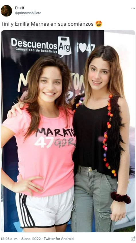 La desconocida foto de Tini Stoessel y Emilia Mernes de hace diez años que se hizo viral - Infobae 47 Street, Carl Grimes, Bobby Brown, Millie Bobby Brown, Music Industry, School Work, Youtubers, Graphic Sweatshirt, Celebrities