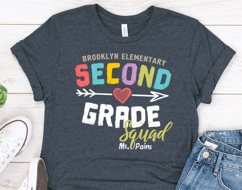 Excited to share this item from my #etsy shop: Personalized for Teachers Team Shirts - Second Grade Squad Shirt - Elementary School Squad - any Grade Teacher Team - Teacher Squad T-Shirts Preschool Teacher Shirts, Teacher Team, Positive Learning, Second Grade Teacher, Chaos Coordinator, Squad Shirt, Kindergarten Teacher, School Logo, Vinyl Ideas