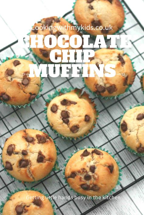 Chocolate chip muffins recipe | Cooking with my kids Choc Chip Muffins Recipe, Choc Muffins, Chocolate Chip Muffins Easy, Chocolate Chip Muffins Recipe, Cooking With Kids Easy, Choc Chip Muffins, Toddler Muffins, Double Chocolate Chip Muffins, Chocolate Chip Muffin