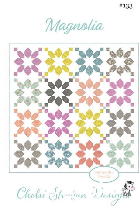 Magnolia Pattern, Tree Quilt Pattern, Fat Quarter Quilt, Flower Quilts, Pretty Quilt, Flower Quilt, Summer Quilts, Pdf Quilt Pattern, Tree Quilt