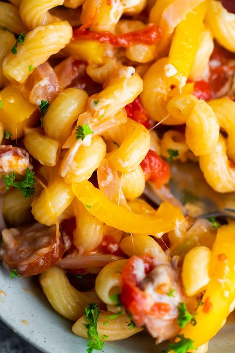 One Pot Sausage Pasta, Hot Dog Pasta, One Pot Sausage, Sweet Peas And Saffron, Pasta Calories, Sausage Pasta Recipes, Instant Pot Pasta Recipe, Freezer Recipes, Prep Lunch