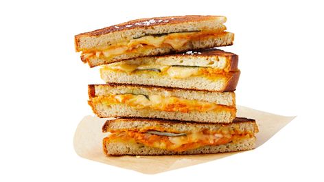 What to do with that unfinished can of pumpkin puree? Use it as a rich and creamy way to take a grilled cheese from good to gourmet. Pumpkin Puree Recipes, Grilled Cheese Recipe, Butter Sandwich, Martha Stewart Recipes, Roasted Pumpkin, Grilled Cheese Recipes, Super Healthy Recipes, Cheese Sandwiches, Canned Pumpkin