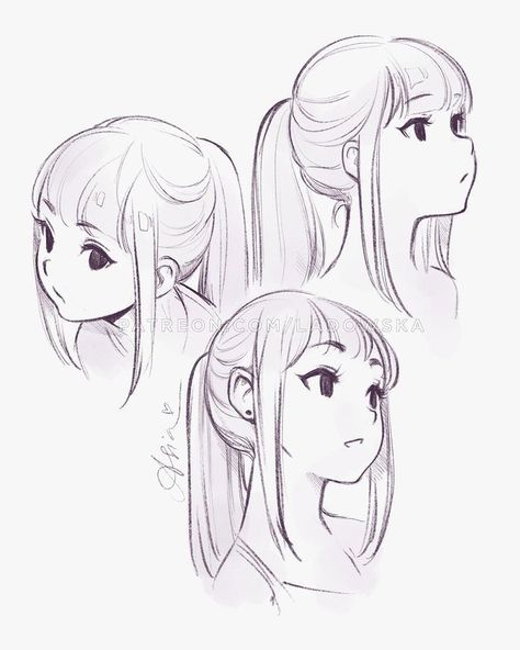 Anime Hairstyles Female Long, Ladowska Art, Asia Ladowska, Animated Art, Drawing Help, Instagram Edit, Seni Dan Kraf, 캐릭터 드로잉, Art Idea