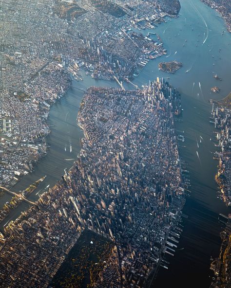 New York From Above, Photos Of New York City, World Trade Center Nyc, Manhattan Island, Penn Station, Roosevelt Island, I Love Nyc, New York Photography, Aerial Images