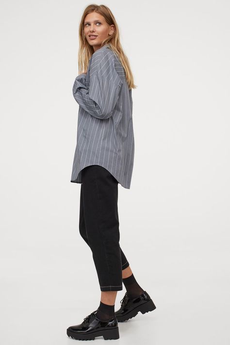 Oversized Poplin Shirt, Oversized Striped Shirt, Poplin Shirt, Oversized Shirt, Fashion Company, Get Dressed, Simple Outfits, Cotton Poplin, Striped Shirt