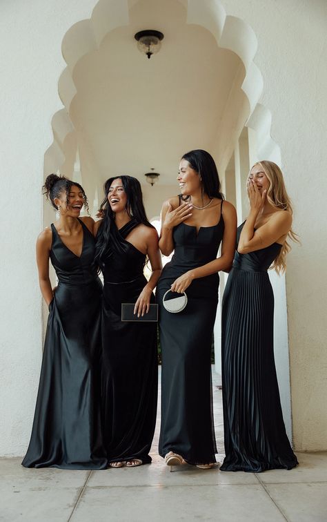 High Halter Neckline Bridesmaid Dress in Velvet - 9808 Black Made Of Honor Dresses, Wedding Color Palette Black Bridesmaid Dresses, Great Gatsby Wedding Bridesmaid, Bridesmaid Dresses That Flatter Everyone, Classy Wedding Party Colors, Black Wedding Theme Bridesmaid Dress, Gatsby Wedding Bridesmaids Dresses, Elegant Wedding Bridesmaids, Different Texture Black Bridesmaid Dresses