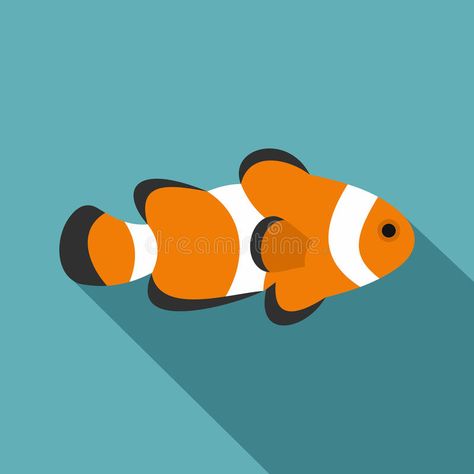 Fish clown icon, flat style. Fish clown icon. Flat illustration of fish clown vector icon for web stock illustration Clown Fish Illustration, Clownfish Illustration, Clown Fish Drawing, Parking Spot Painting, Spot Painting, Web Illustration, 3d Mural, Fish Icon, Pop Illustration