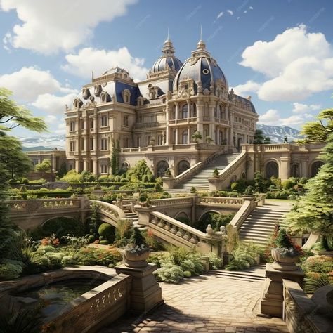 Premium AI Image | Palace of Versaille Versailles Exterior, Greek Palace, Fantasy Palace, Flower Witch, Palace Architecture, Hotel Design Architecture, Royal Palace, Gothic House, Dream House Exterior