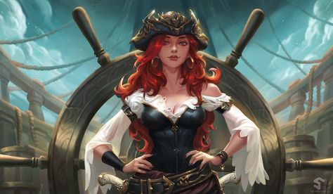 ArtStation - Miss Fortune, Sun haiyang One Piece Oc, 3d Karakter, Girl Pirates, Pirate Queen, Pirate Outfit, Miss Fortune, Pirate Art, The Pirate King, League Of Legends Characters