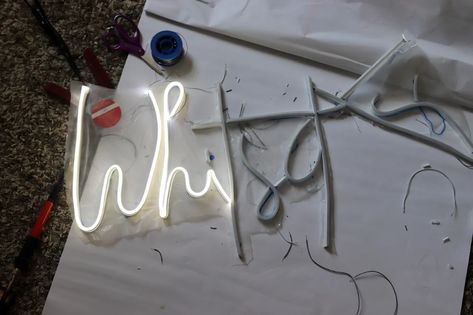 Make A Neon Sign, Diy Neon Sign, Neon Flex, Wedding Signs Diy, Custom Neon Lights, El Wire, Sign Out, Wedding Neon Sign, Led Diy