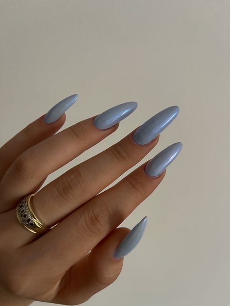 Light Blue Pearl Nails, Blue Pearl Nails, Icy Nails, Blue French Tips, Light Blue Nails, Blue Tips, Nail Colour, Pearl Nails, Icy Blue