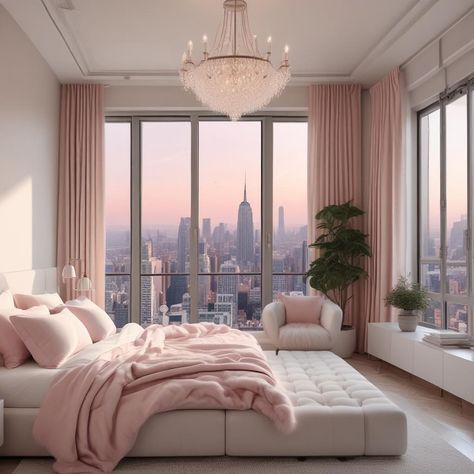 ✨ Dreamy bedroom vibes with a stunning city view! 🌆 Soft pink and white bedding invite cozy nights. Fluffy textures from a throw and rug add warmth. 💖 Elegant chandelier lighting glows softly, while sheer curtains let in the perfect amount of light. A touch of greenery with a potted plant brings life to the space. Minimalist furniture keeps it sleek and stylish. 🛏️✨ Perfect for a relaxing retreat! #InteriorDesign #BedroomGoals #CityView 🪴
#odastudioAI #odaAIstudio #odastudio
#bedroomdecor  
#bedroom  
#bedroomideas  
#bedroominspiration  
#bedroomdesign  
#bedroomstyle  
#bedroomgoals  
#bedroominterior  
#bedroominspo  
#bedroomfurniture Pink And White Bedding, Minimalistic Bed, City Bedroom, Bedroom Vibes, Elegant Chandeliers, Bedroom Retreat, Bedroom Goals, Dreamy Bedrooms, Minimalist Furniture