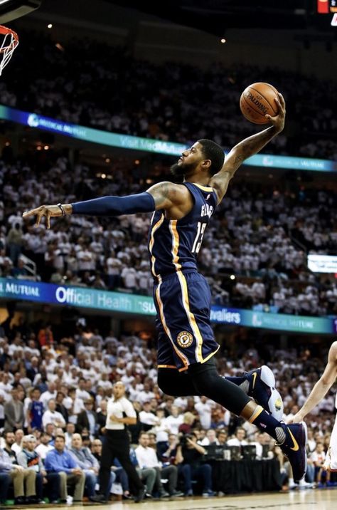 NBA Fanatic Paul George Pacers, Nba Paul George, Paul George Nba, Paul George 13, Basketball Background, Basketball Highlights, Bola Basket, All World, Basketball Photography