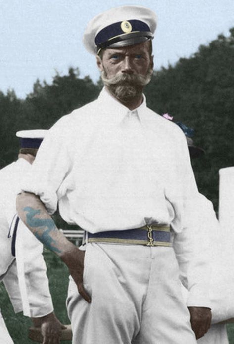 Tsar Nicholas II, showing off his Dragon tattoo he got in a trip to Japan in 1891 Russia Pictures, Alexei Romanov, Nicolas Ii, House Of Romanov, Romanov Dynasty, Tsar Nicholas Ii, Tsar Nicholas, Russian History, The Romanovs