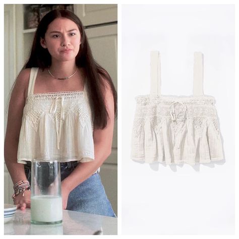 @lola.tung as Belly in @thesummeriturnedpretty (S1:E3) wears an @americaneagle Lace Swing Cami ($34.95). Photo: Amazon Prime Costume… | Instagram post from Lola Tung Closet (@lolatungstyle) Belly Outfits, Belly Clothes, Lola Tung, College Looks, Costume Designer, Cute Simple Outfits, Amazon Prime, Simple Outfits, Pretty Outfits