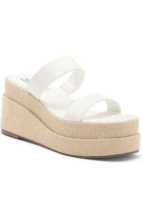 Steve Madden Merrcer Platform Slide Sandal (Women) | Nordstromrack Spring Shoes Women, Shoes Sneakers Jordans, Shoes Steve Madden, Cork Sandals, Platform Slides, Fall Shoes, Trendy Shoes, Spring Shoes, Sandal Women