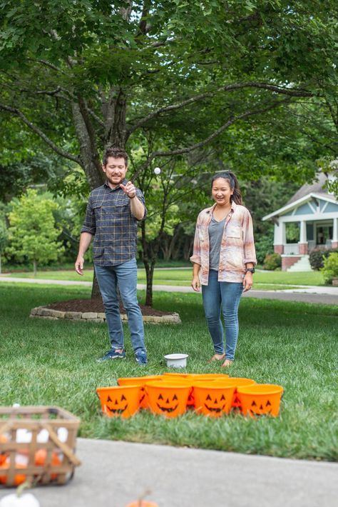 Fall Block Party Games, Halloween Party Neighborhood, Halloween Festival Booth Ideas, Outdoor Kids Halloween Party, Neighborhood Halloween Block Party Ideas, Neighborhood Halloween Ideas, Haunted Carnival Games, Outdoor Halloween Activities For Kids, Harvest Party Games For Kids