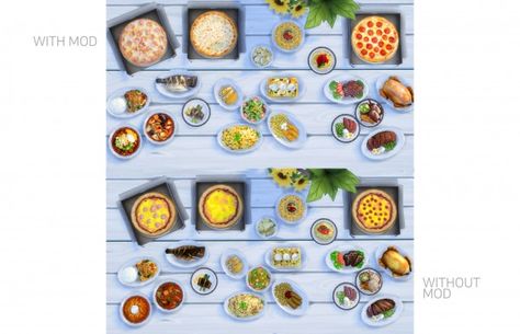 Mod The Sims: Food Texture Overhaul by yakfarm • Sims 4 Downloads Food Texture, Food Tags, Sims 4 Mm Cc, David Sims, Sims 4 Mm, Sims 4 Downloads, Edible Food, Sims 4 Update, Best Sims