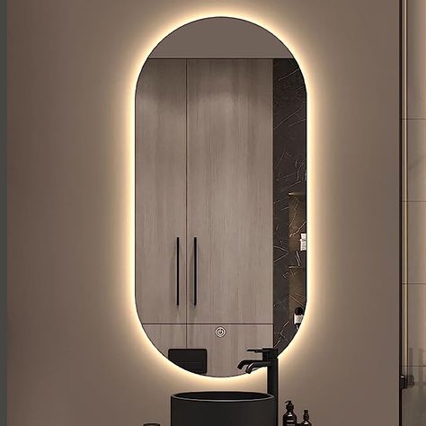 Large oval 800 x 500mm Led bathroom mirror is modern designed with frameless edges, not only gently shine on your beautiful face, but also add artful details to your space. Led Backlit bathroom mirror full range dimmable controlled by smart touch on screen, CRI> 90. High lumen delivery. A demister pad is fitted at the back of the mirror. It will heat up to prevent the mirror getting foggy when turned on,perfect for making up and shaving. Bathroom Mirror With Integrated Light, Led Mirror Bathroom Modern, Bathroom Led Mirror Ideas, Bathroom Mirror Backlit, Back Lit Mirror Bathroom, Lit Bathroom Mirror, Bathroom Mirrors Uk, Backlit Mirror Bathroom, Back Lit Mirror