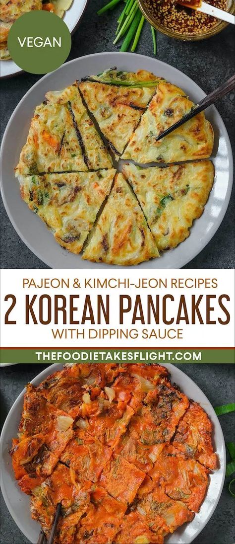 Judy Joo Recipes Korean Food, Korean Camping Food, Kimchi Jeon Recipe, Vegan Korean Recipes, Kimchi Jeon, Jeon Recipe, Korean Pancake Recipe, Vegan Kimchi Recipe, Koreansk Mad