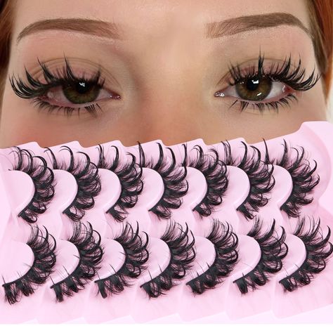 Cat Eye False Lashes, Doll Lash Extensions, Babydoll Lashes, C Curl Lashes, Spiky Lashes, Fox Eye Lashes, Eyelashes Cat Eye, Lashes Pack, Lash Strips