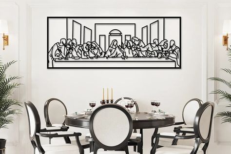 Excited to share the latest addition to my #etsy shop: Jesus Last Supper Metal Wall Art by Leonardo Da Vinci Artwork Jesus Line Art https://etsy.me/3GcnH3W #1stbirthday #christmas #metalworking #white #bedrooom #minimalist #lastsupperwallart #christianhomedecor #metalw Jesus Line Art, Jesus Last Supper, Christian Metal, Christian Home Decor, Christian Wall Decor, Interior Wall Decor, Christian Home, Christian Decor, Metal Wall Art Decor