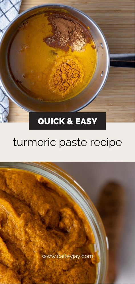 My healthy homemade turmeric paste recipe makes it easy to add turmeric to your diet with very little effort. In just 15 minutes, you'll have a delicious, nutrient packed paste to add to golden milk lattes, turmeric lattes, smoothies or curries. You'll love this turmeric paste for inflammation. #turmericrecipes #turmericpaste #turmericlatte #goldenmilk Turmeric Paste, What Is Healthy Food, Turmeric Recipes, Paste Recipe, Turmeric Latte, Condiment Recipes, Low Sugar Recipes, Golden Milk, Healthy Foodie