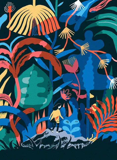 Design Diary no. 69 | AIGA Eye on Design Robert Hunter, London Illustration, Robert Frank, Inspirational Illustration, Indigo Prints, Contemporary Illustration, Colorful Plants, Plant Illustration, Art And Illustration