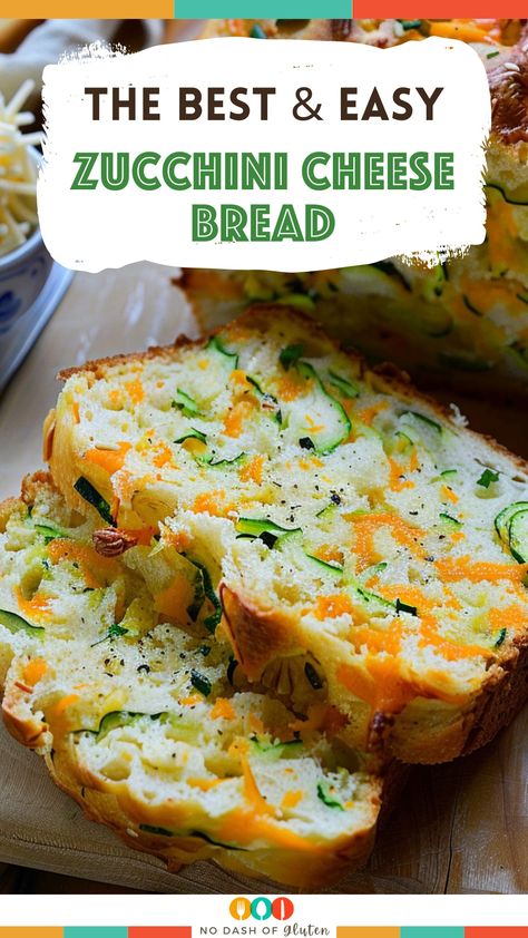 Cheesy Zucchini Bread Cheesy Jalapeño Zucchini Bread, Zucchini Cheese Bread Recipes, Savoury Zucchini Bread, Zuchini Baking Recipes Easy, Savory Zucchini Bread Recipes, Breaded Zucchini Baked, Zucchini Cheddar Bread, Zucchini Recipes Bread, Zucchini Recipes Easy