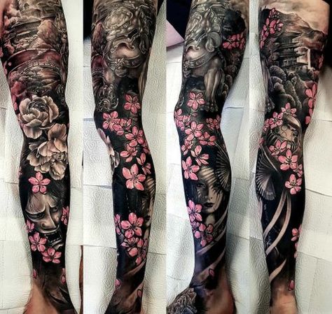 Tattoo uploaded by Ryan Carroll • Japanese leg sleeve #sleeve #japanese #japanesetattoo #japaneselegsleeve #oni #Geisha #daruma #foodog • 641857 • Tattoodo Asian Tattoo Sleeve, Samurai Tattoos, Wellen Tattoo, Japanese Leg Tattoo, Japan Wallpaper, Guerriero Samurai, Japanese Tattoos For Men, Tato Dada, Japanese Legs