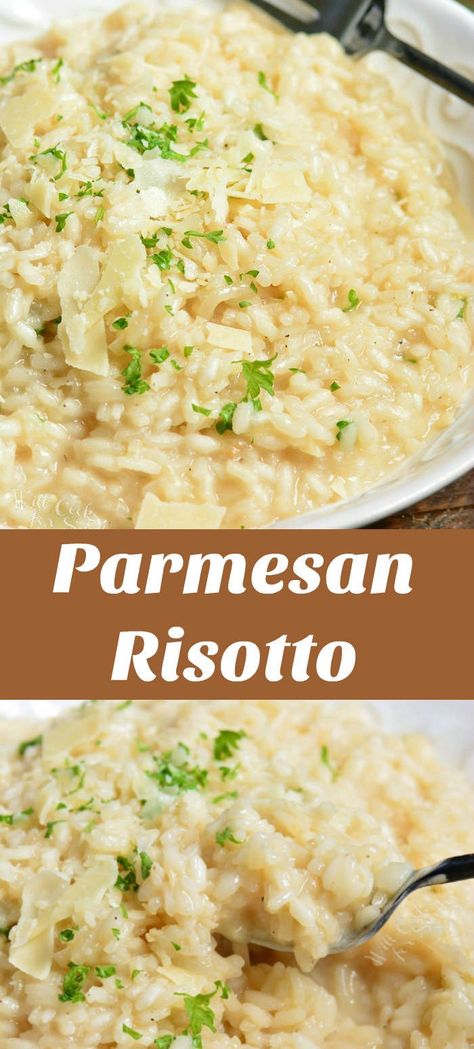 Risotto Recipes Parmesan, Parsley Rice, Risotto Parmesan, Italian Rice Dishes, Risotto Recipes Easy, Rice Risotto, Italian Rice, Parmesan Risotto, Rice Recipes For Dinner