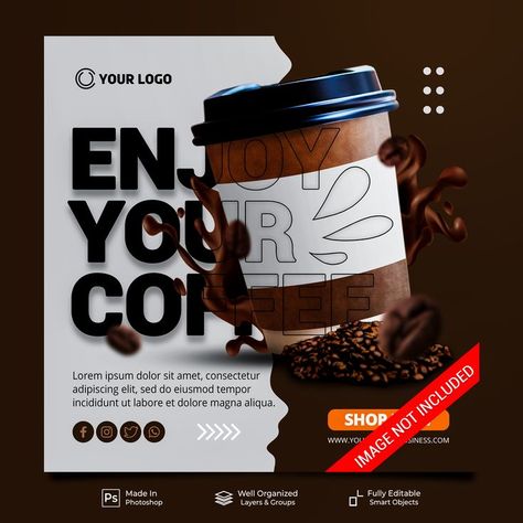 Coffee Label Design, Coffee Poster Design, Coffee Advertising, Special Coffee, Enjoy Your Coffee, Instagram Branding Design, Restaurant Poster, Coffee Label, Presentation Design Layout