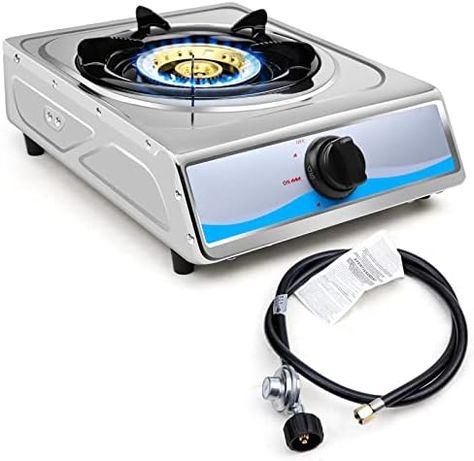 Single Burner Gas Stove Stainless Steel Portable Gas Stove，Auto Ignition Camping Single Burner LPGfor RV, Apartments, Outdoor Camp Store, Portable Gas Stove, Emergency Preparedness Food, New Stove, Propane Stove, Gas Stove Top, Single Burner, Burner Stove, Product Must Haves