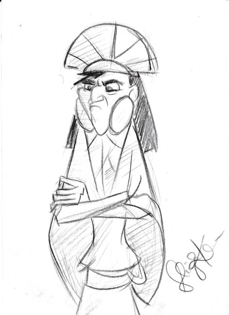 Kuzco Llama Drawing, Kuzco Drawing, Disney Animation Art Sketches, Disney Characters Sketches, Pixar Drawings, Disney Style Drawing, Disney Character Sketches, Disney Character Drawings, Collage Art Projects