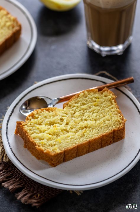 Eggless Lemon Cake Eggless Lemon Cake Recipes, Cake Condensed Milk, Eggless Lemon Cake, Confectioners Sugar Icing, Whole Wheat Cookies, Date And Walnut Cake, Eggless Cakes, Almond Milk Yogurt, Danish Butter Cookies