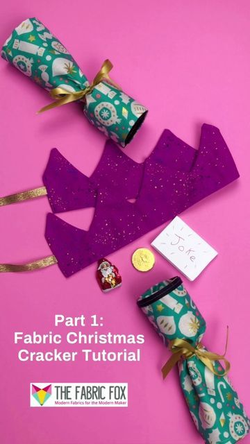 Christmas Crackers Diy How To Make, Fabric Crackers Tutorial, Christmas Cracker Ideas, Fabric Crackers Diy, Fabric Christmas Crackers, How To Make A Christmas Cracker, Diy Party Crackers, How To Make Your Own Christmas Crackers, Fabric Crackers