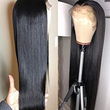 Brazilian Human Hair Wigs for Black Women 13x4 HD Transparent Lace Front Wig Natural Black 180 Density Virgin Human Hair Straight Wig 30 Inch Natural Hairline 360 Frontal Wig, Deep Wave Brazilian Hair, Hairstyle Long, Straight Hair Bundles, Remy Human Hair Wigs, Curly Human Hair Wig, Hair Color For Women, Wigs Human Hair, Straight Lace Front Wigs