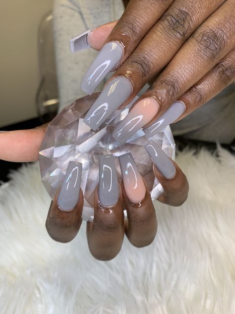 Grey Ombre Nails, Nails Ombre, Ombre Fashion, Grey Ombre, Nail Nail, Ombre Nails, Stylish Nails, Nail Inspo, Acrylic Nails