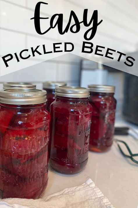 These perfect pickled beets are easy to make... And they're a fast and easy side dish for gatherings! Sandwich Cookies Christmas, Canned Pickled Beets, Pickled Beets Recipe, Beets Recipe, Baked Potato Casserole, Roasted Root Vegetables, Pickle Butter, Beet Recipes, Pickled Beets