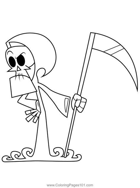 The Grim Reaper Raised Eyebrow The Grim Adventures of Billy and Mandy Coloring Page Grim Adventures Of Billy And Many Tattoo, Grim Adventures Of Billy And Mandy Tattoo, Grim Adventures Of Billy And Many, Scary Coloring Pages Free Printable, Billy And Mandy Tattoo, Cartoon Flash, Scary Coloring Pages, Billy And Mandy, Grim Adventures