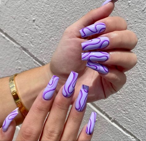 Crazy Acrylic Nails, Purple Acrylic Nails, Lilac Nails, Nails Purple, Wow Nails, Punk Nails, Indigo Nails, Professional Manicure, Nail Drills